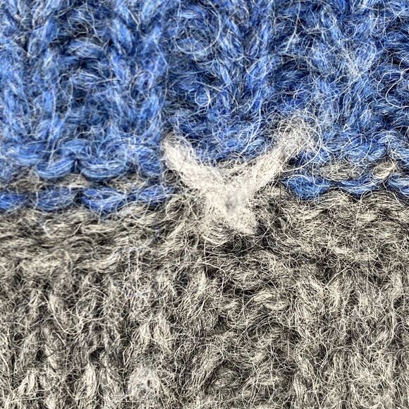 NEWTON TRADING CO. Sweater Womens XL Wool Shetland Colorblock Jumper Blue Gray - Picture 6 of 13